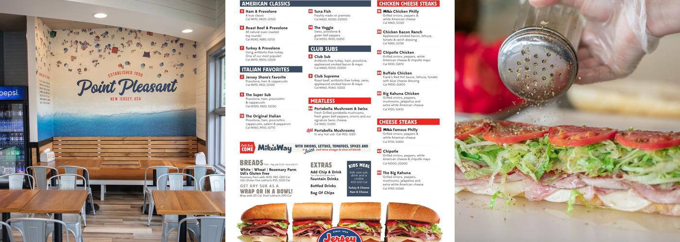 Jersey Mike's Subs Menu