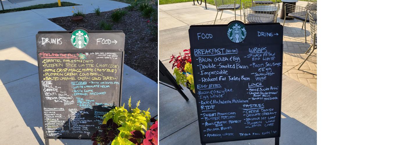 Starbucks Menu