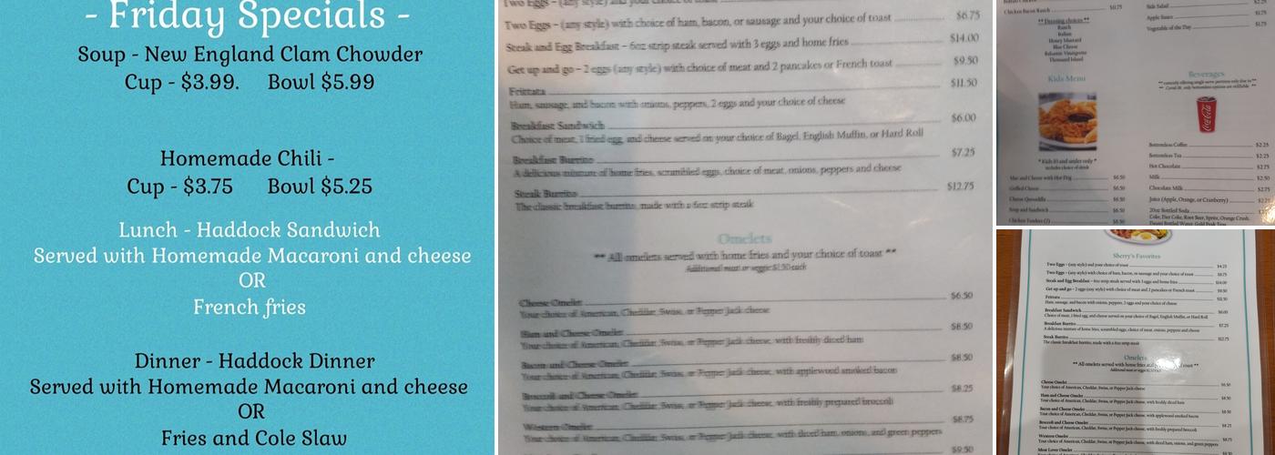Sherry’s Downtown Diner Menu