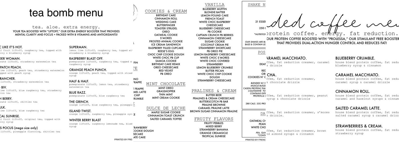 Riverfront Nutrition Menu