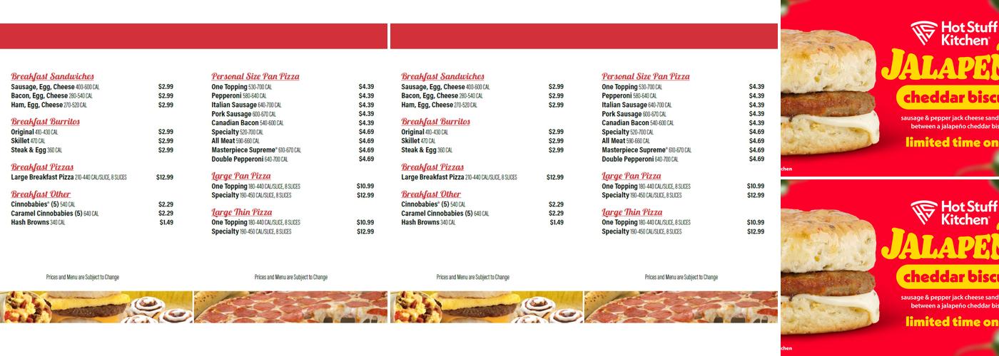 Hot Stuff Pizza Menu