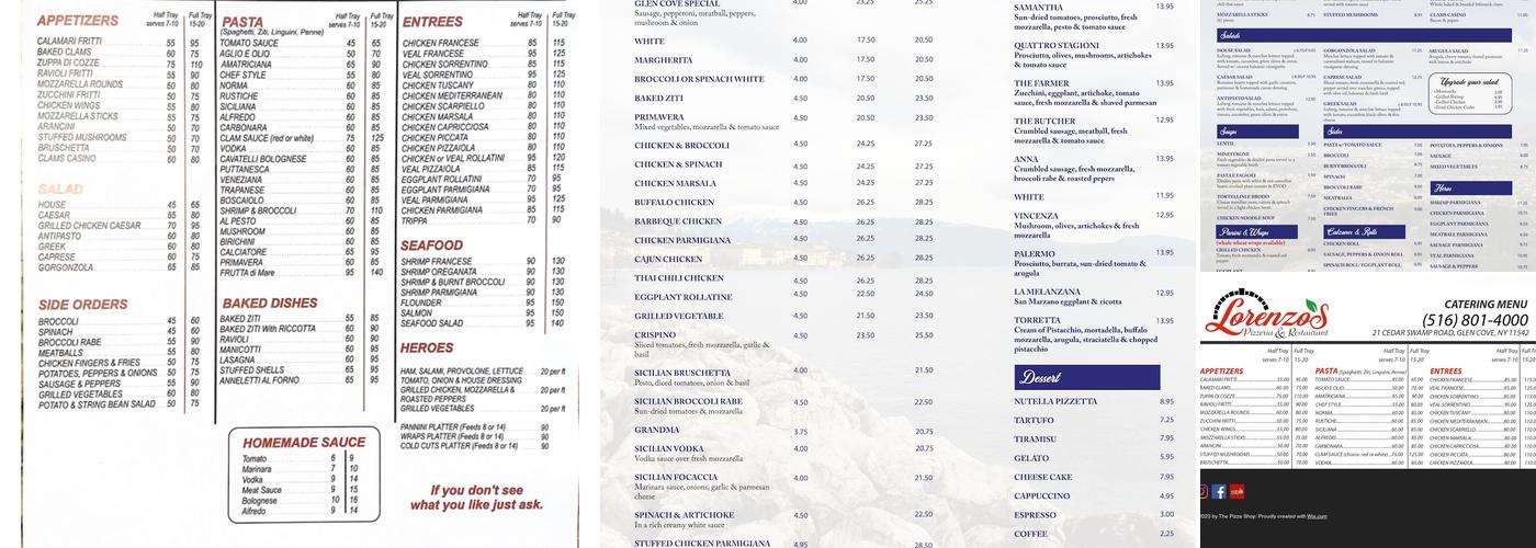 Lorenzo's Menu