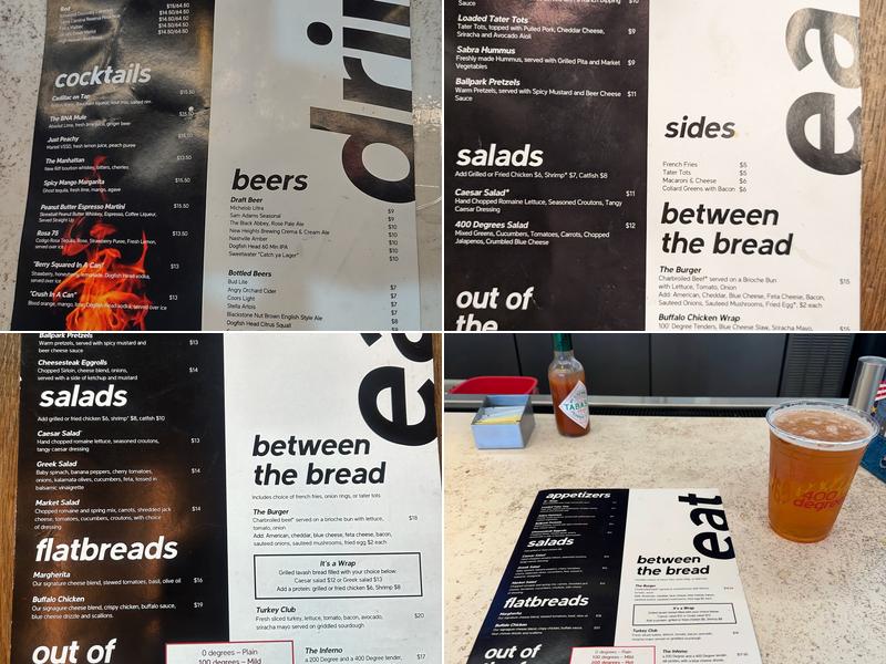 400 Degrees Menu