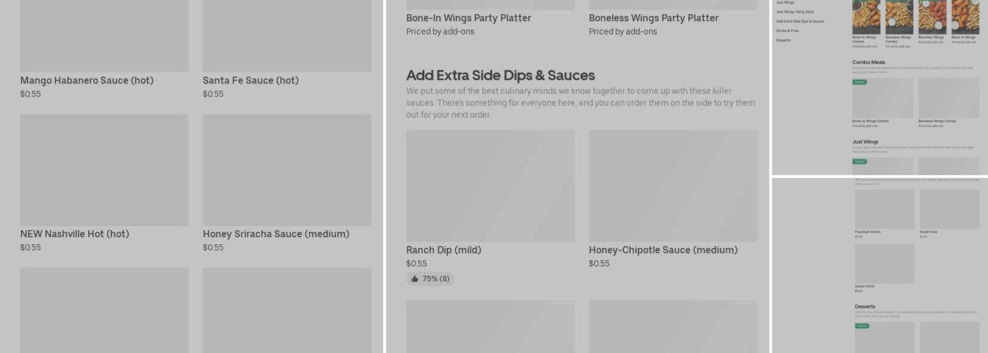 It's Just Wings Menu