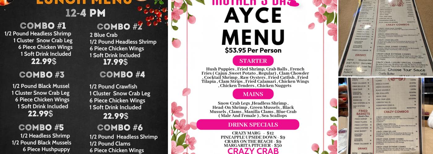 Crazy Crab Menu