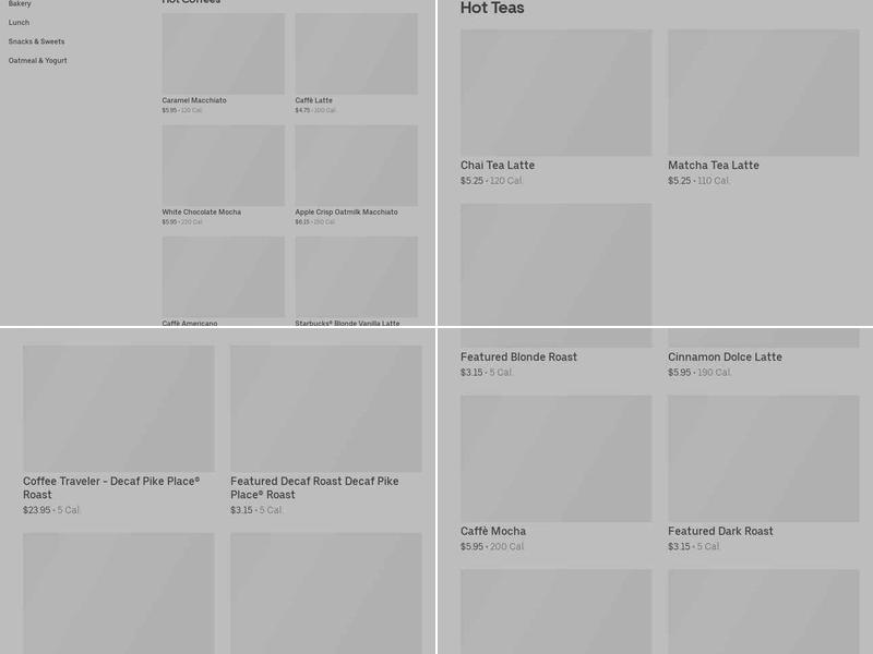 Starbucks Menu