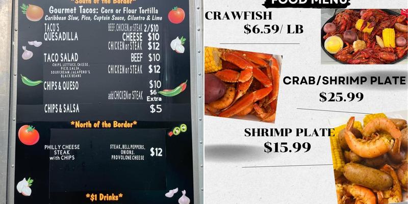 Cajun Tails Menu