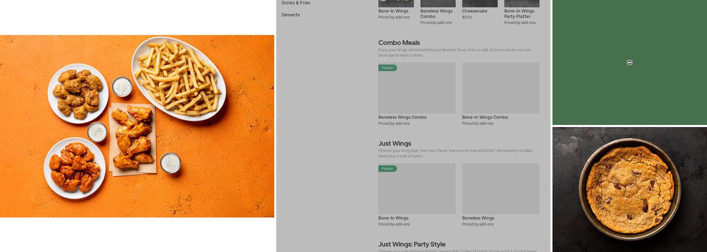 It's Just Wings Menu