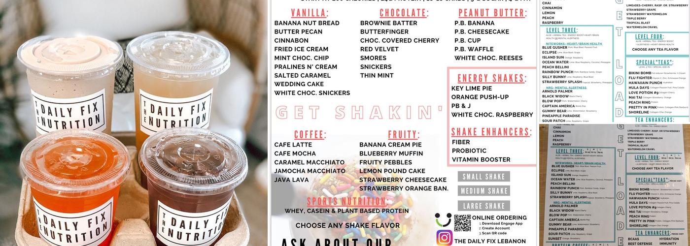 The Daily Fix Nutrition Menu