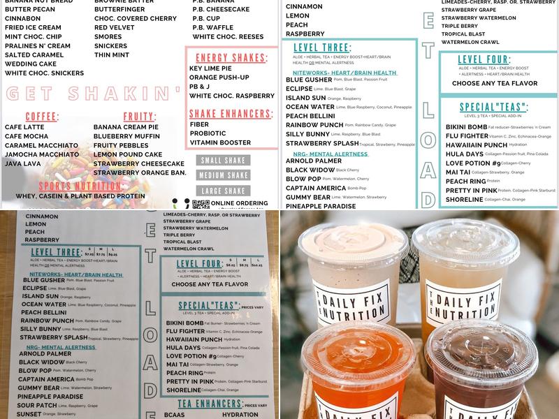 The Daily Fix Nutrition Menu
