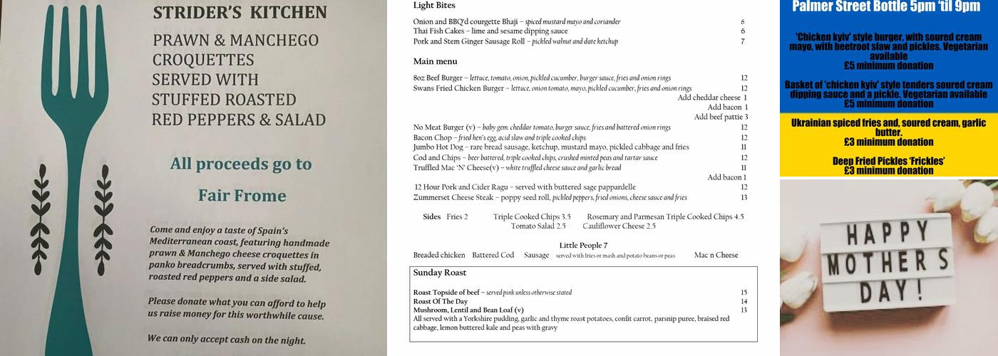 The Three Swans Menu