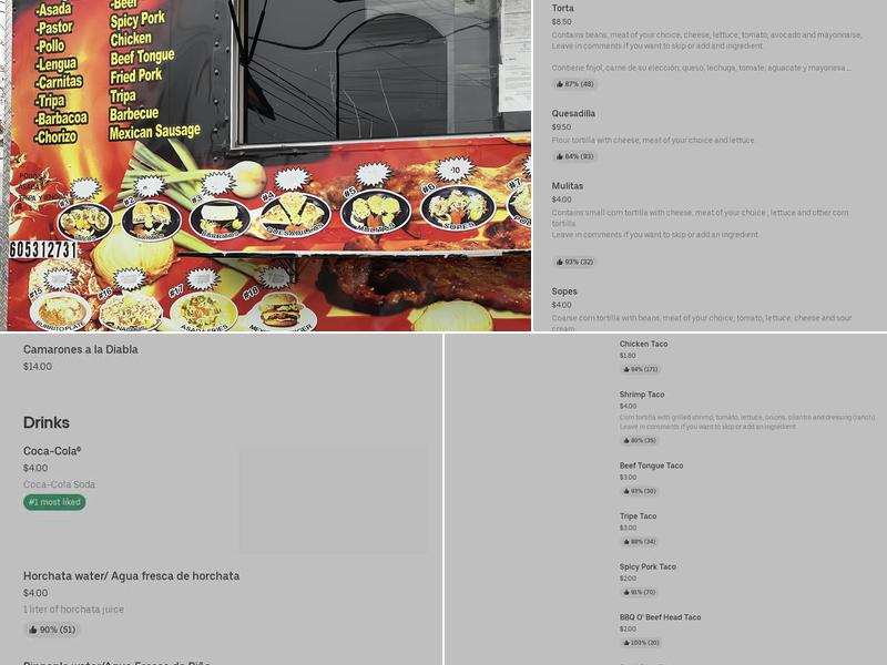 Mexican Food Truck Menu