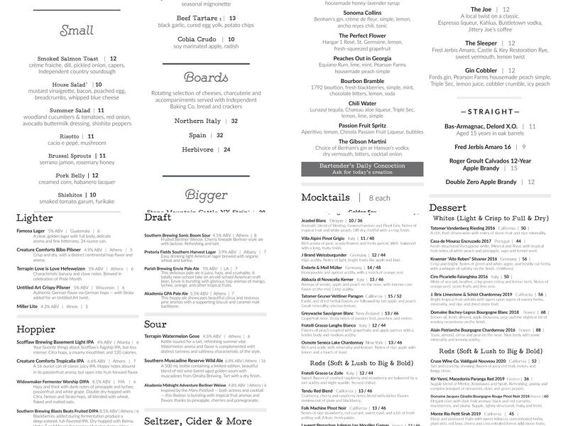 Butcher & Vine - Athens Menu