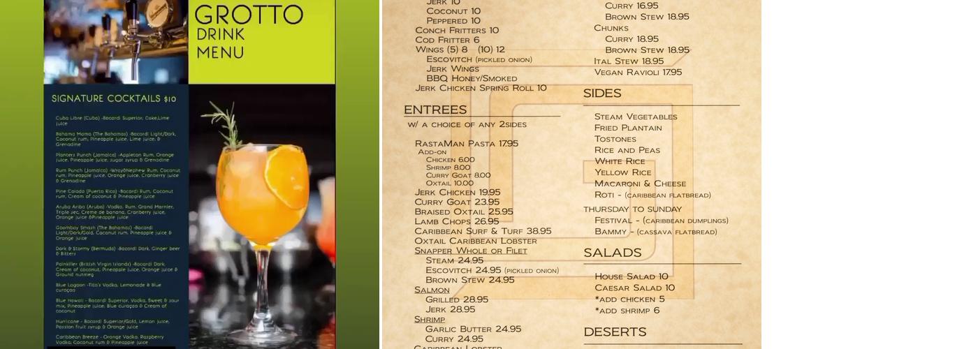Grotto Menu