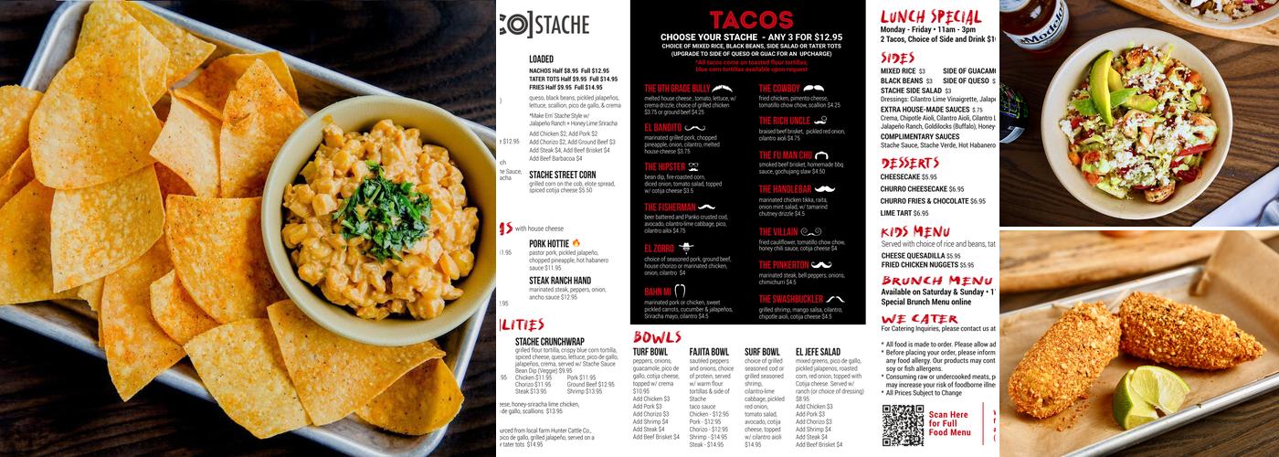 The Taco Stache Menu