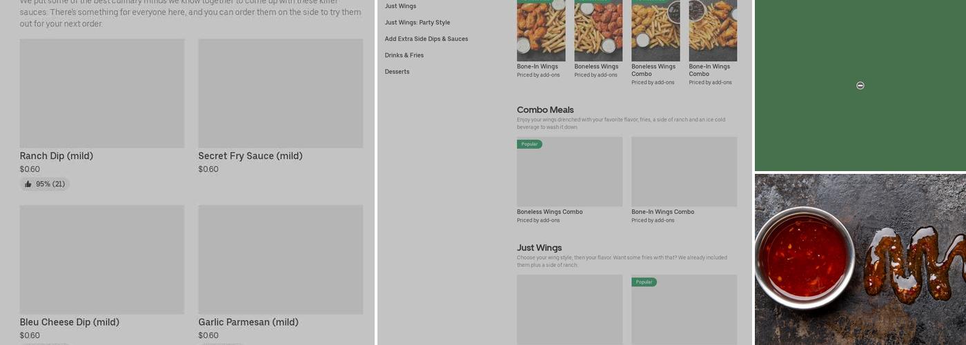 It's Just Wings Menu