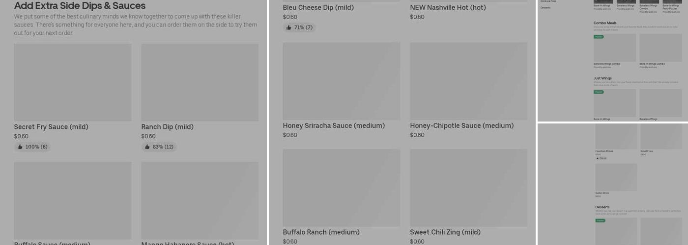 It's Just Wings Menu