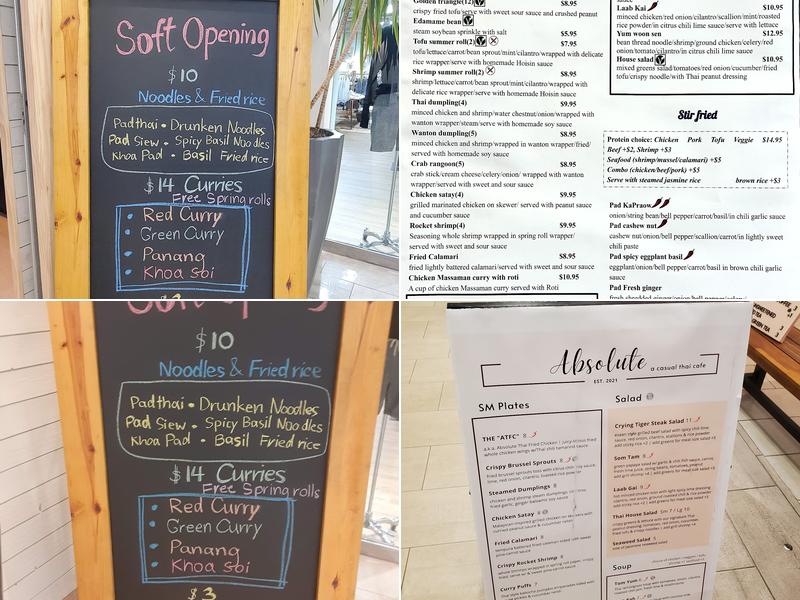 Absolute Thai-Sushi Menu