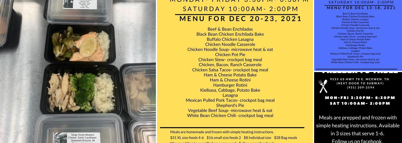 Freezer to Table Menu