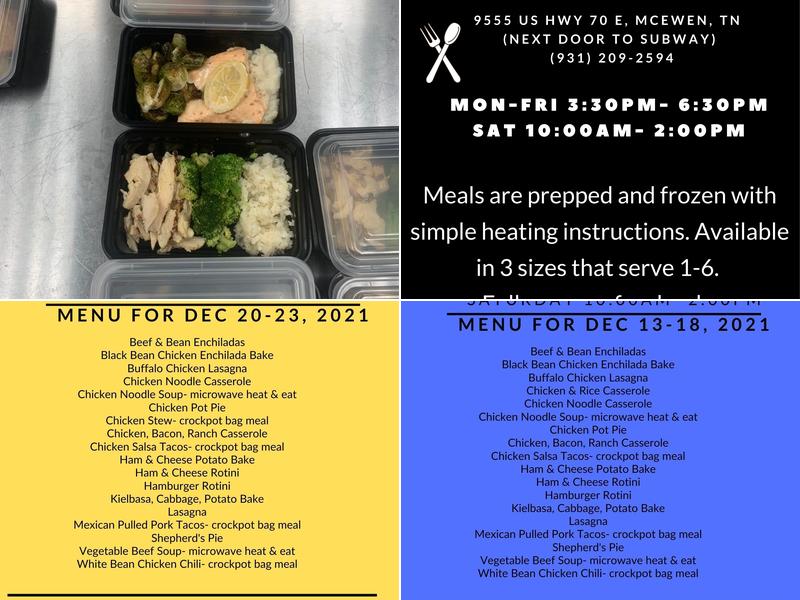 Freezer to Table Menu