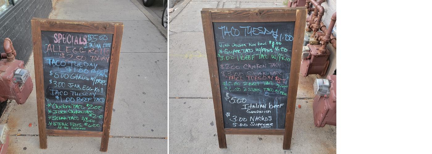 Everything Tacos Menu