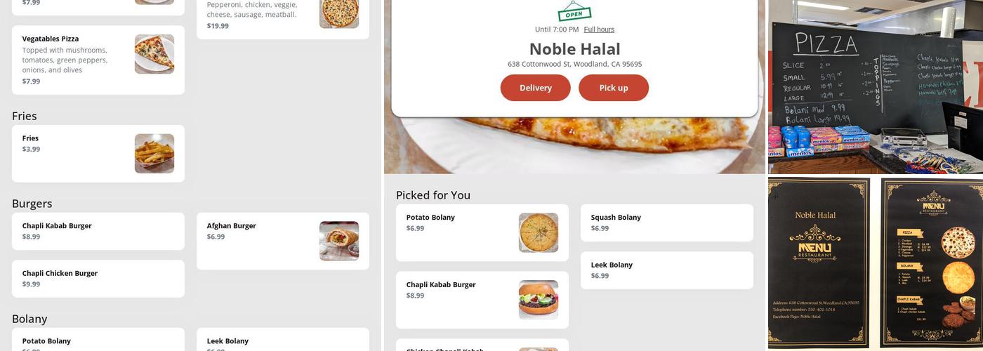 Noble Halal Menu