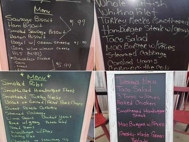 Mac and Vic's country Store Menu