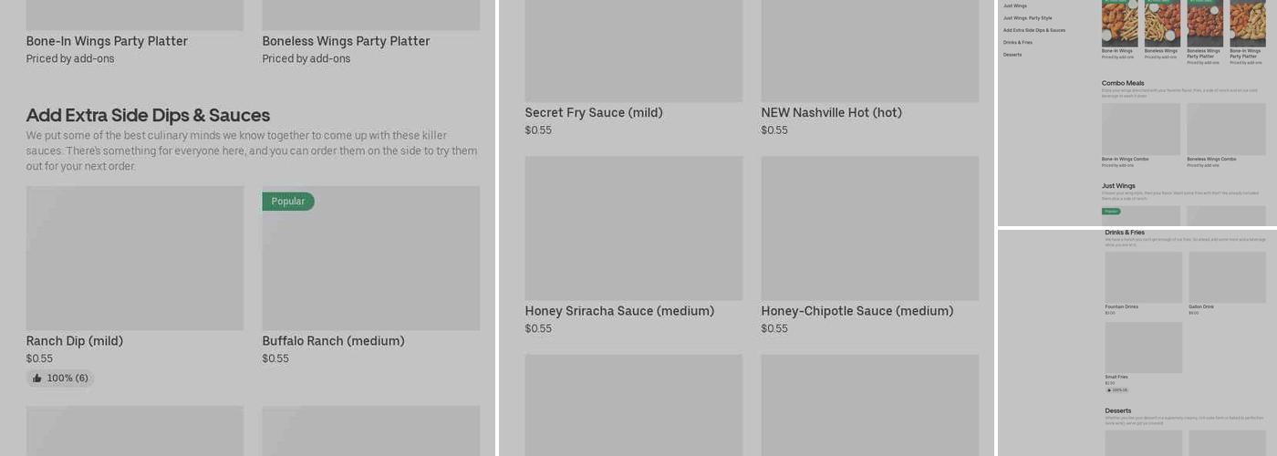 It's Just Wings Menu