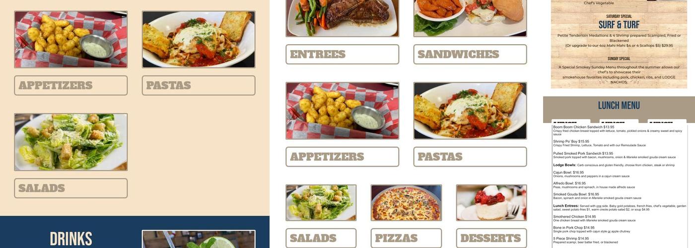 Lake Wissota Lodge and Event Center Menu