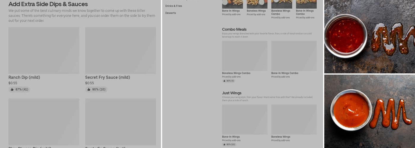 It's Just Wings Menu