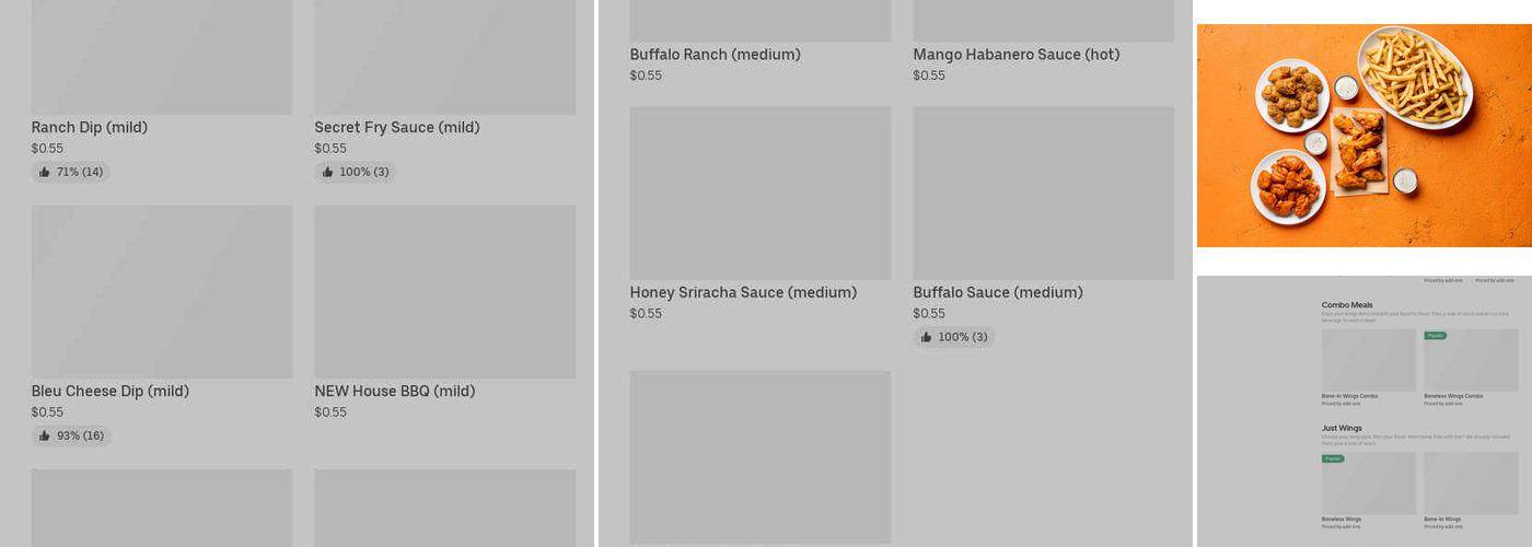 It's Just Wings Menu
