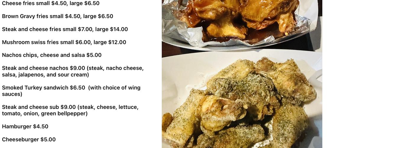 Big & Tinys Tavern Menu