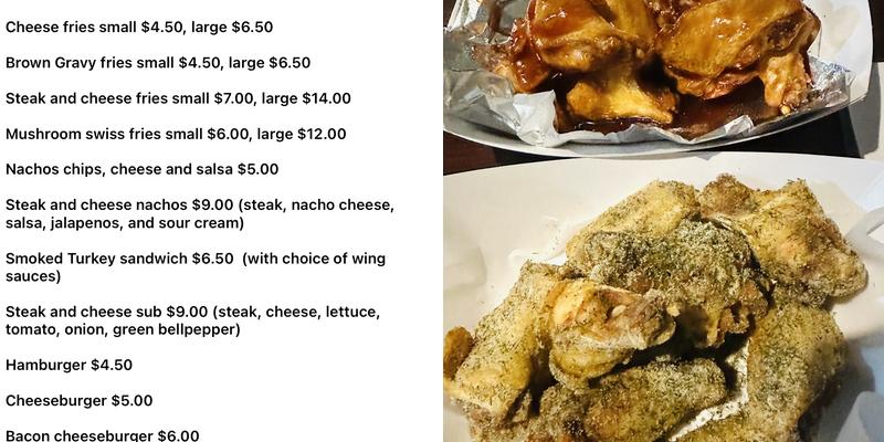 Big & Tinys Tavern Menu