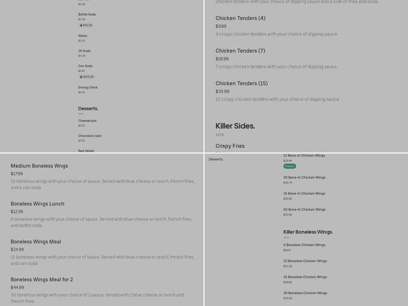 U-Wing It Menu