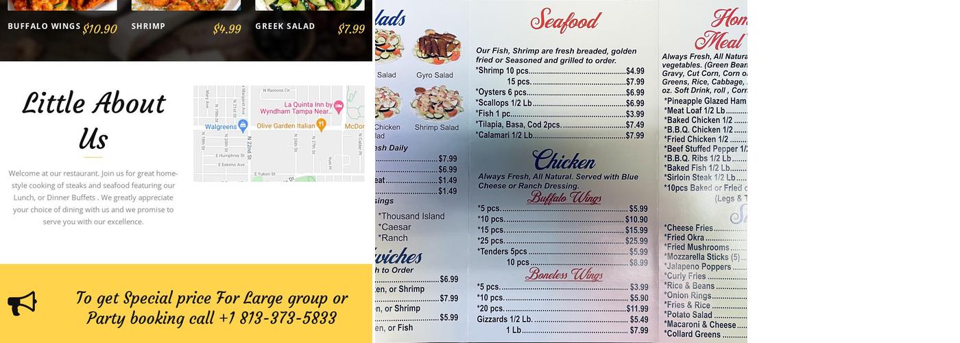 Yummy Homestyle Buffet Menu