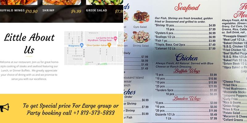 Yummy Homestyle Buffet Menu