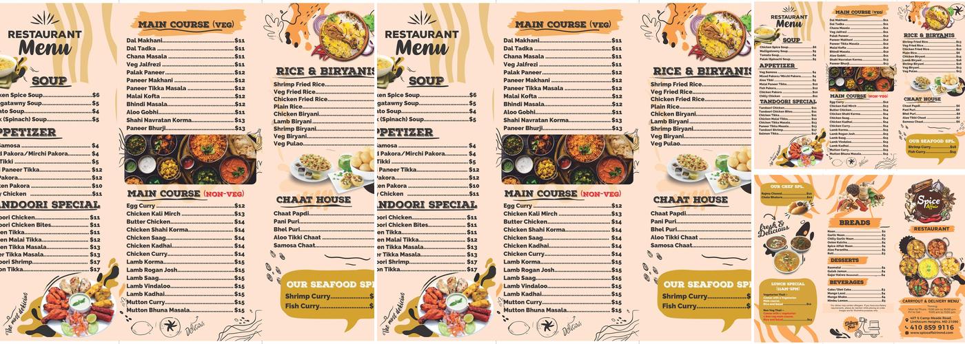 Spice Affair Restaurant Menu