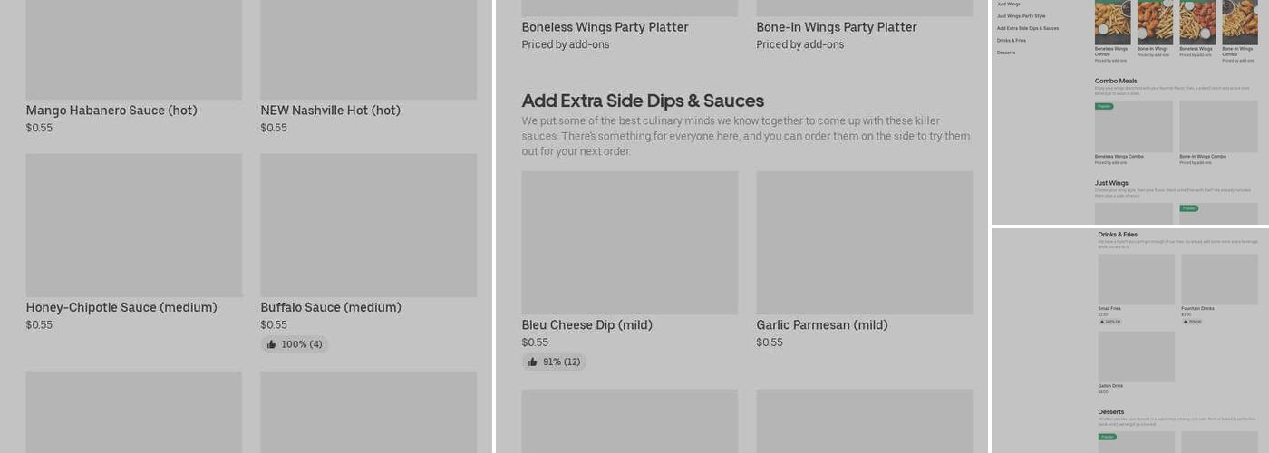 It's Just Wings Menu