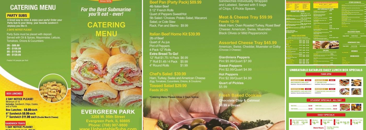 Unbeatable Eatables Menu