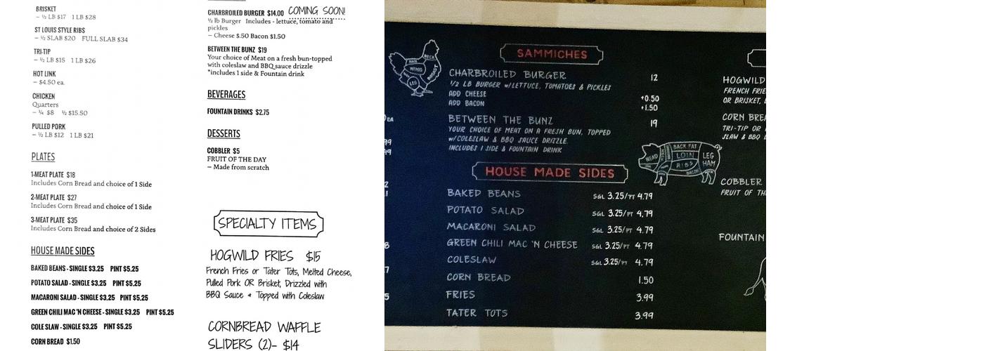 Davis Barbecue Pit Menu