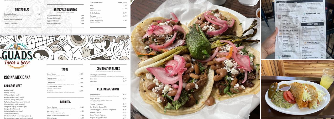 Guads Tacos & Beer Menu