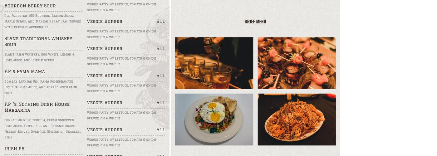 Sheepherder Bar & Grille Menu