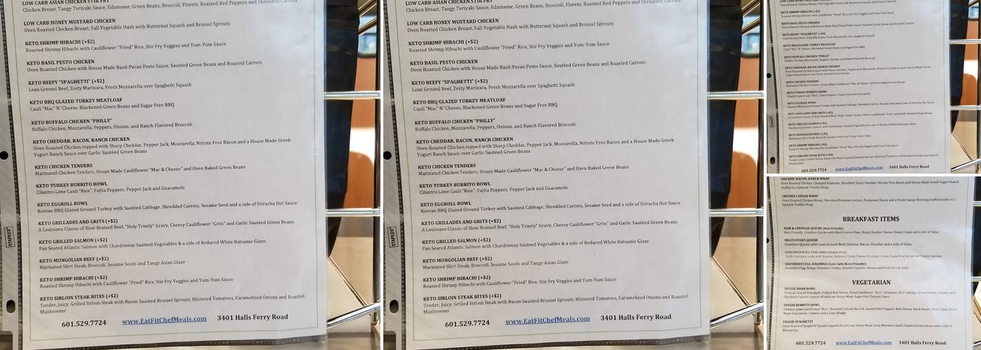 Fit Chef - Vicksburg Menu