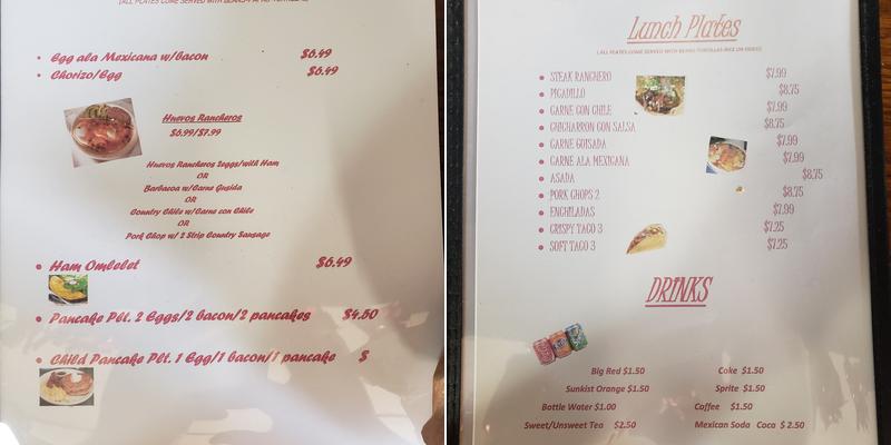 R & C Cafe Menu