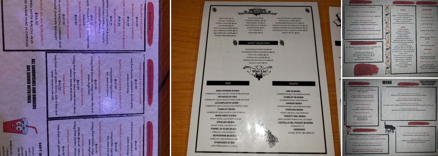 Rusty Bison Menu