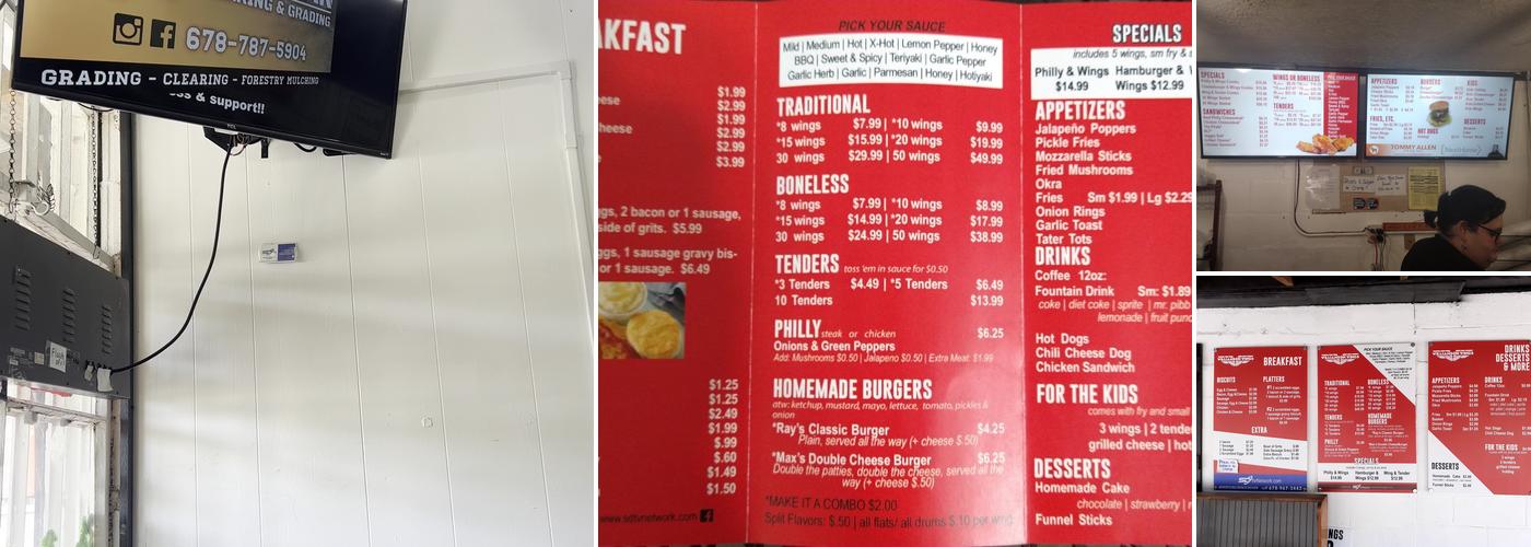Williamson Wings Menu