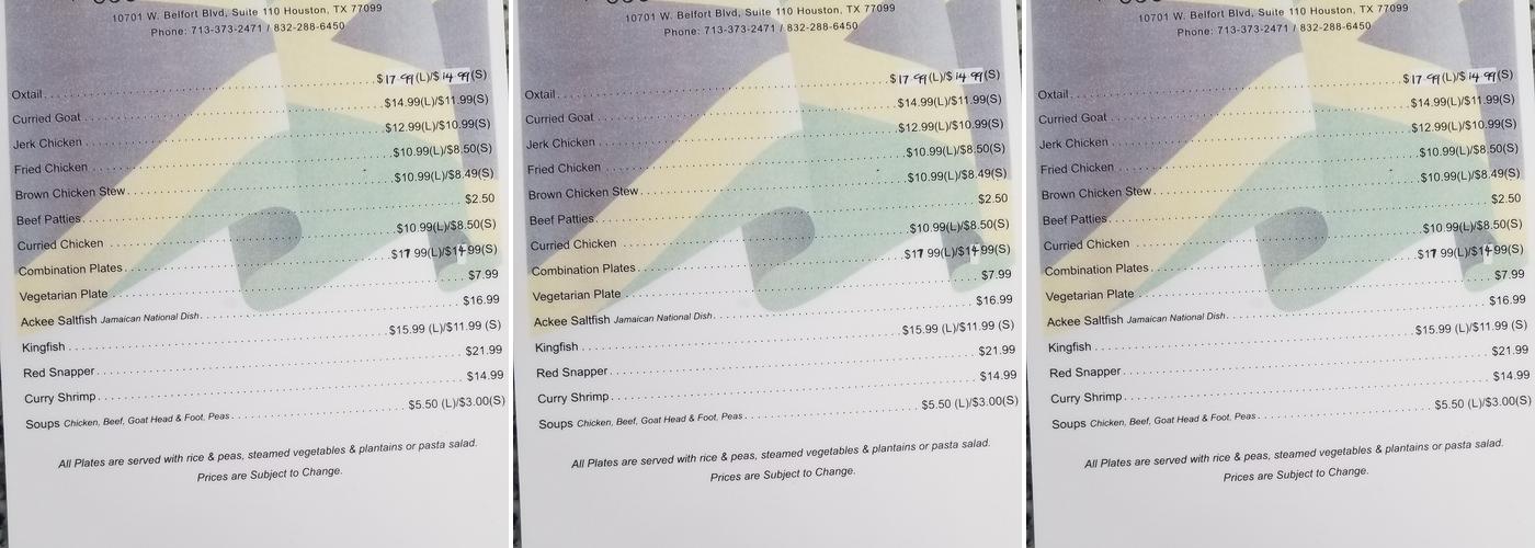 Huzzy’s Menu