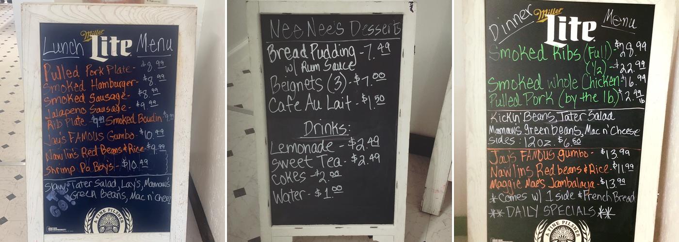 Bayou Bugs & BBQ Menu