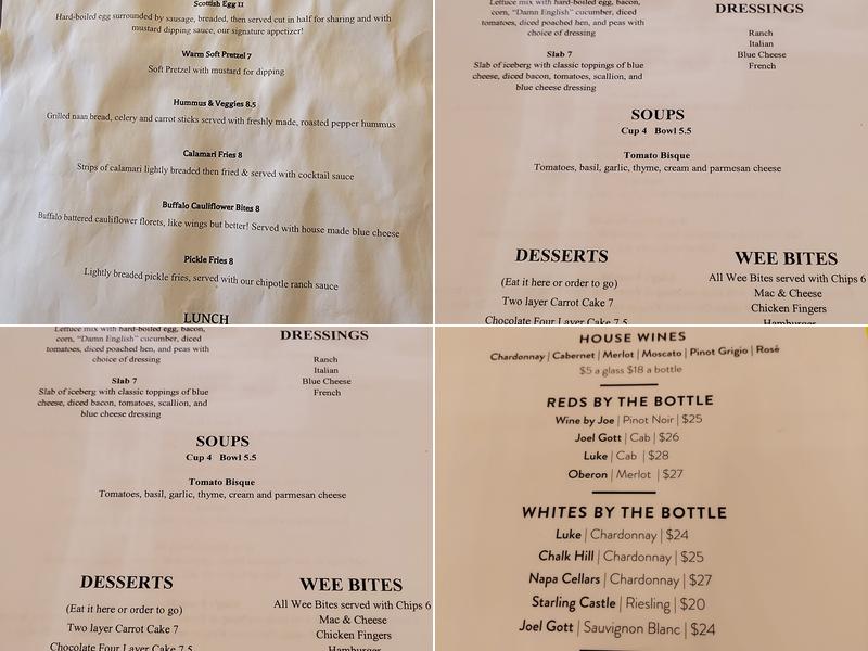 Scottish Thistle Menu