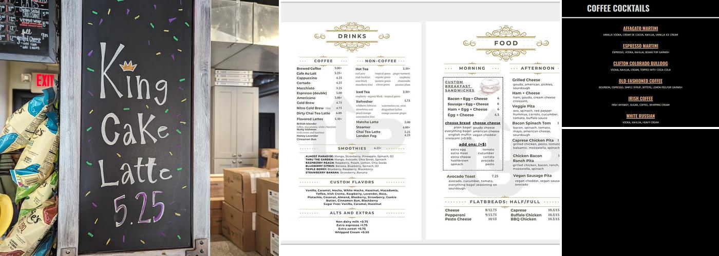 The Upside Brew Menu